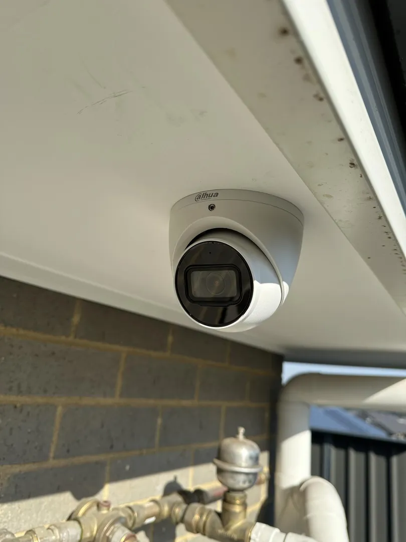Mounted Dahua security camera